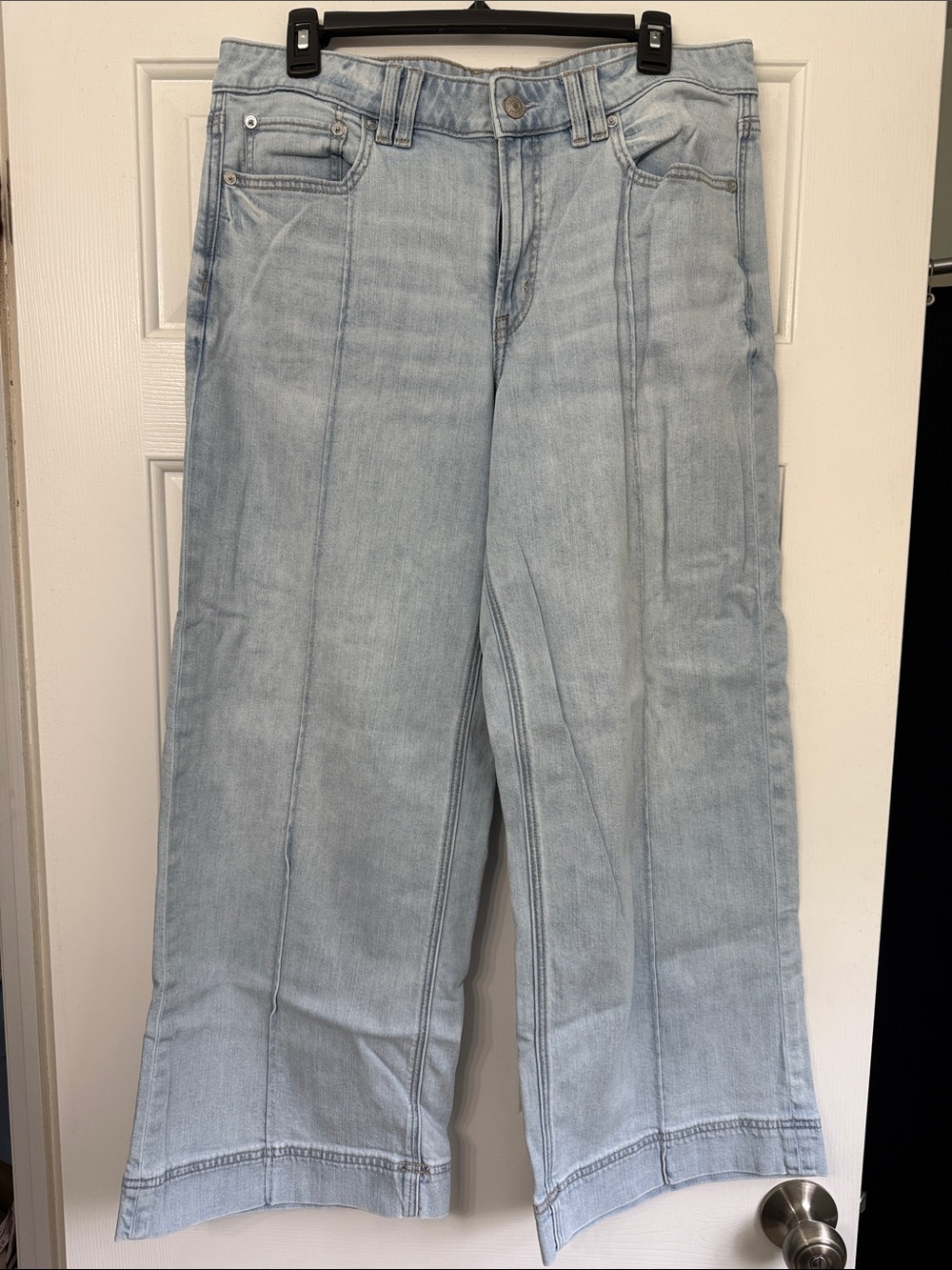 American Eagle Outfitters Light Wash Wide-Leg Jeans